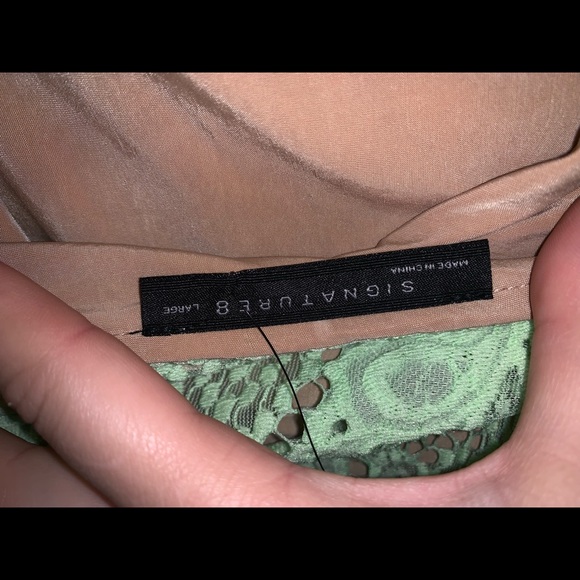 Neon Mint Lace Open Back Dress New - Picture 2 of 4